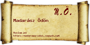 Madarász Ödön névjegykártya